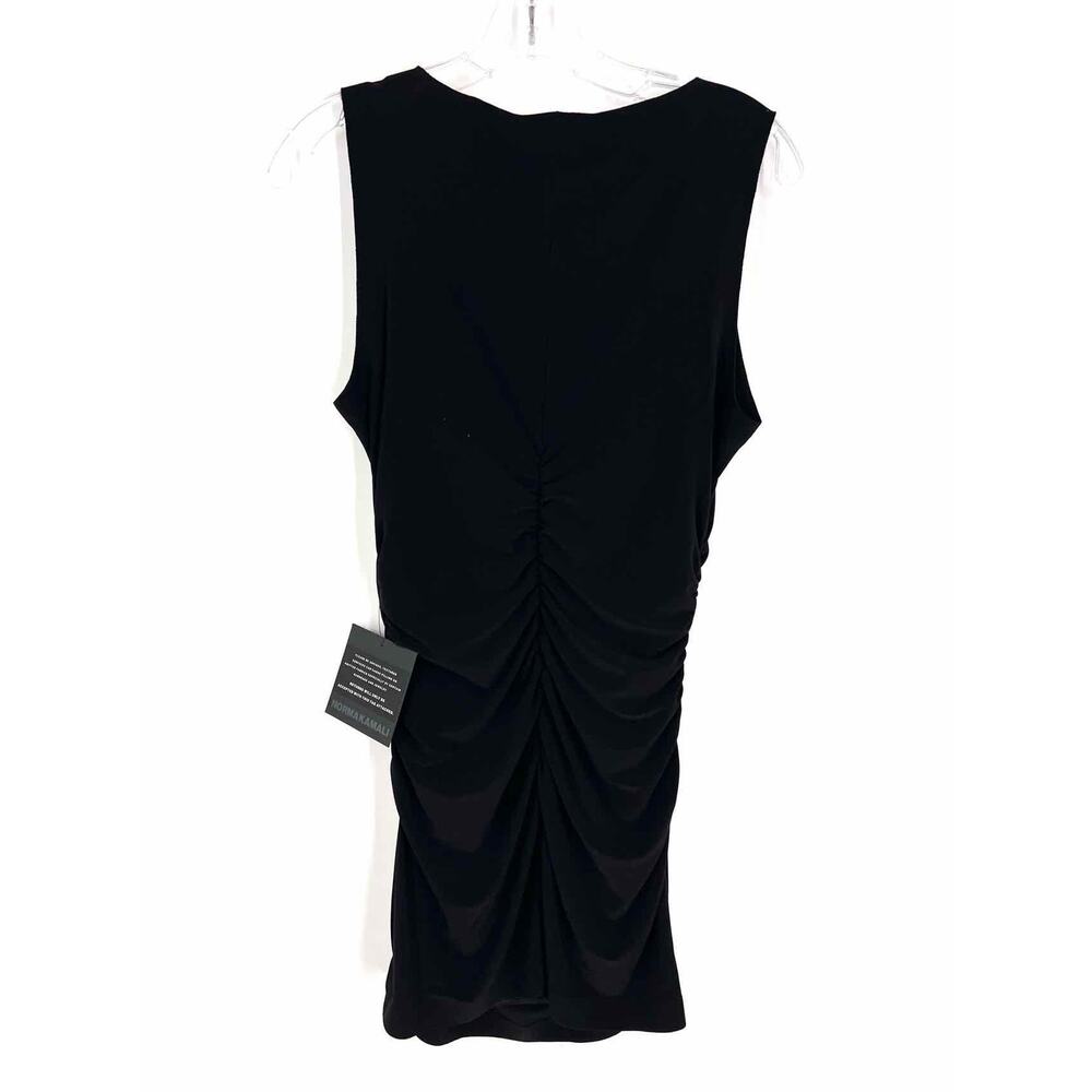 Norma Kamali Size M Black Ruched Stretch NEW Designer Dress - Picture 2 of 4